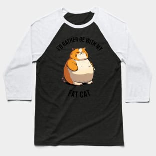 I'd rather be with my Fat Cat Baseball T-Shirt